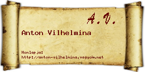 Anton Vilhelmina névjegykártya